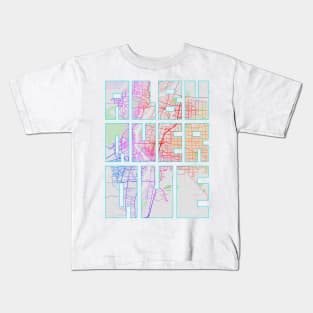 Albuquerque, USA City Map Typography - Colorful Kids T-Shirt